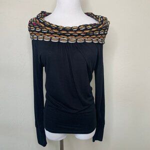 Missoni Off Shoulder Knit Top Long Sleeve Sz Small Multicolor/.